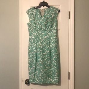 Merona White and Green Print Dress